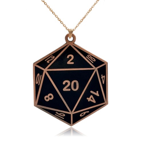 D20 Dice Double Sided Enamel Pendant Necklace - Bild 12 von 27