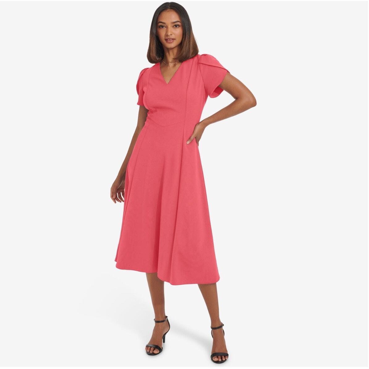 Red wool dress, wool dress, winter dress, midi dress, fit and flare dress 1995 Red wool dress, wool dress, winter dress, midi dress, fit and flare dress 1995