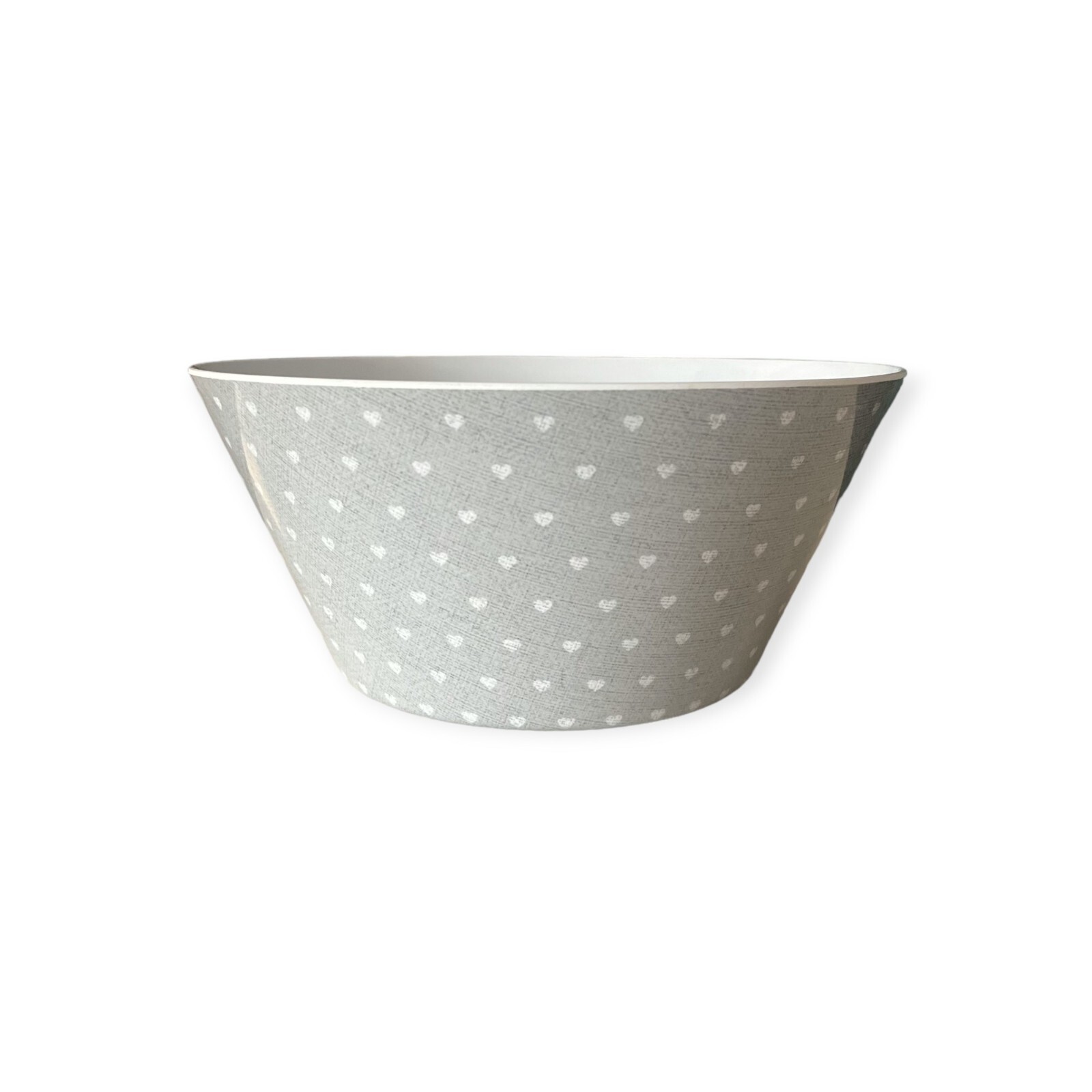 White Hearts Melamine Snack Bowl