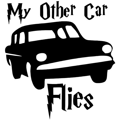 My Other Car Flies VINYL DECAL Family Humor Muggles Hogwarts Harry Ron Hermione - Picture 5 of 12