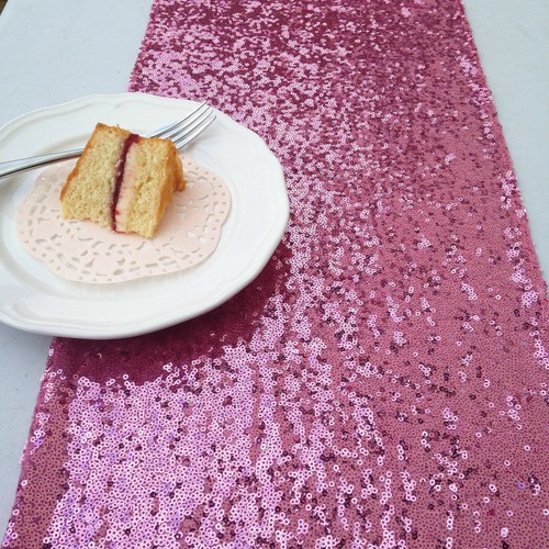 Glitter Sparkly Sequin 4Ft Table Runner 12" x 80" Wedding Party 30 x 203 cm - Picture 10 of 57