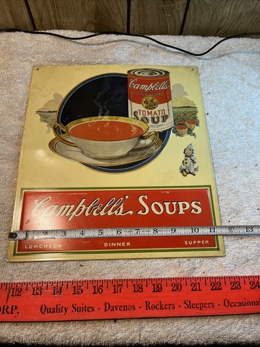 Metal Sign, Campbell’s Soups “Luncheon Dinner Supper” 13 inches by 12 inches - Picture 2 of 8