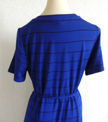 Banana Republic Midikleid gestreift Kurzarm Seitenschlitz Bindegürtel Größe S - Bild 10 von 11