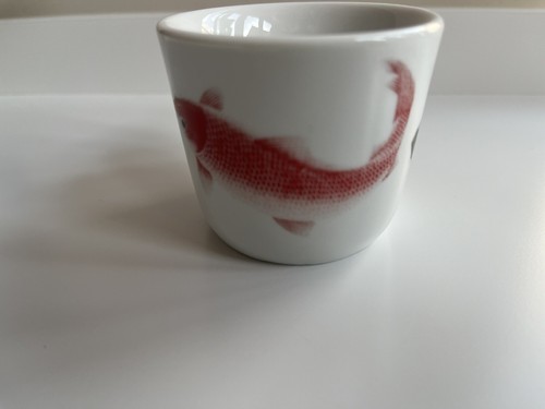 Pair Of Signed Oriental Porcelain Small Cups And Saucers Koi Carp Design - Picture 21 of 23