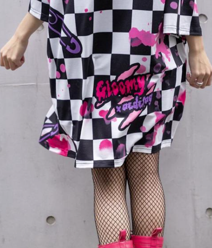 ACDC RAG Checked Gloomy Bear Chax GP Huge T-shirt kawaii harajuku From JAPAN - Picture 5 of 12