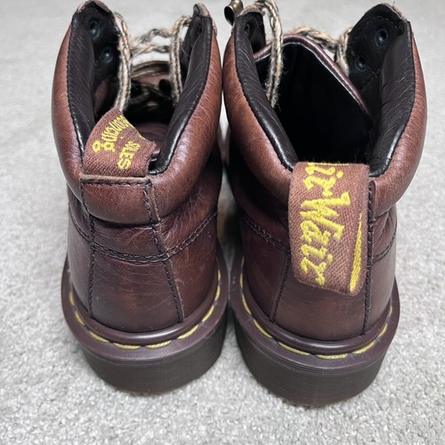 VTG Dr Martens Leather Y2K Boots Womens 9 Brown Chunky Platform 90s Grunge Shoes - Picture 4 of 13