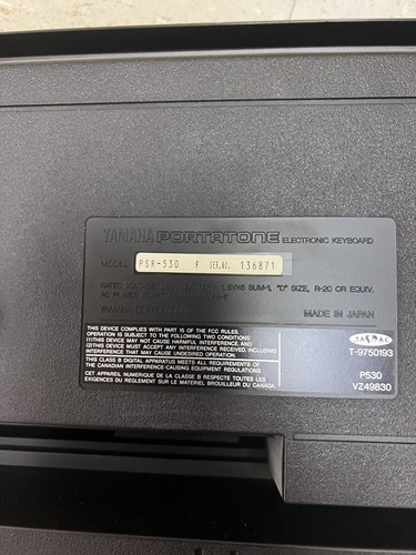 Teclado Yamaha PSR-530 Portatone General Midi XG-SIN CABLE - Imagen 9 de 10