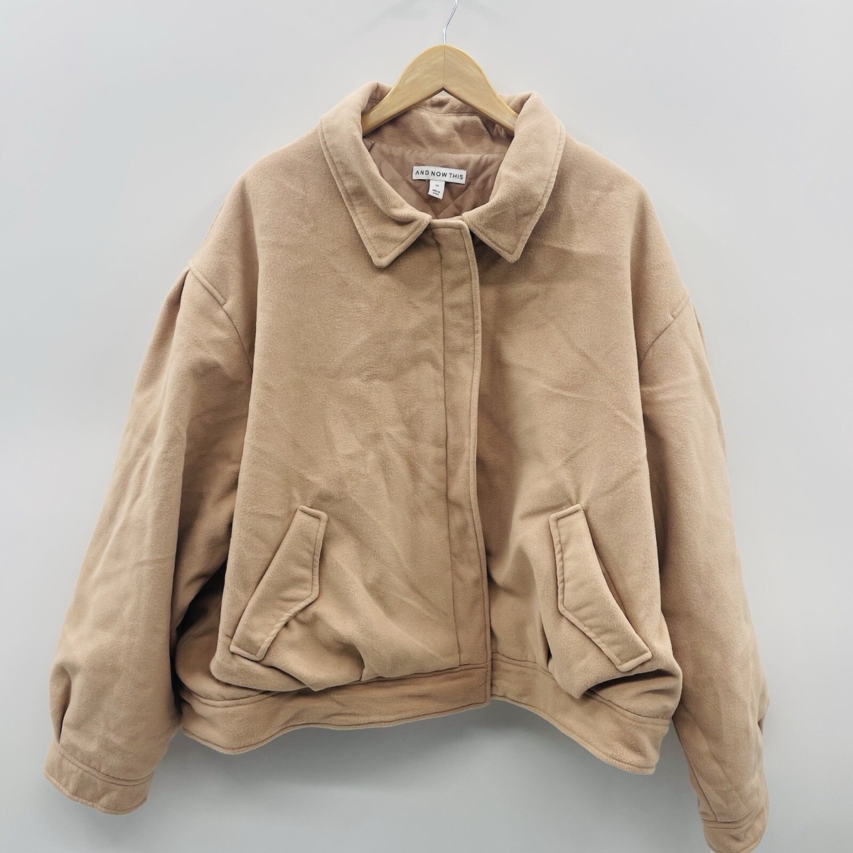 And Now This Womens Plus Size 3X Dropped-Shoulder Bomber