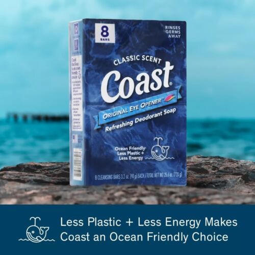 Coast Refreshing Deodorant Bar Soap, for All Skin Types, Classic Scent, 3.2 oz, - Picture 4 of 4