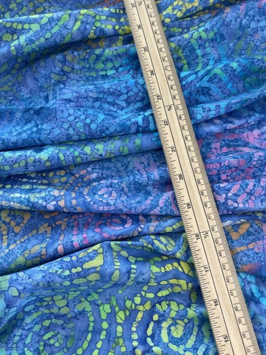 John Louden Cotton Batik Fabric Blue - per metre - Picture 5 of 6