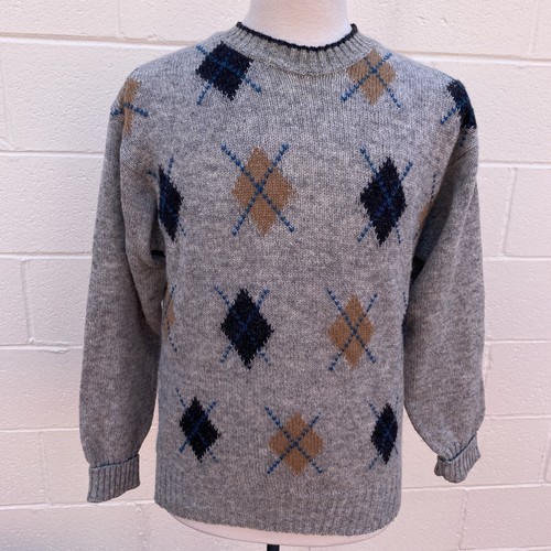 Preswick & Moore Argyle Sweater Adult Medium 100% Wool Shetland Mens M Ireland - Picture 9 of 10