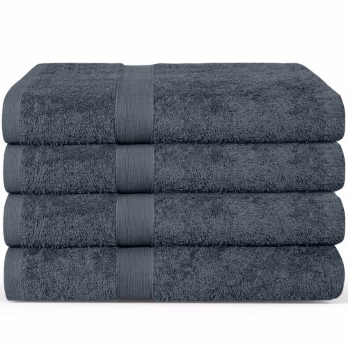 4 Pack 100% Cotton Bath Towel Set 550Gsm Soft Shower Beach Towels Set 68x132 cm - Picture 9 of 53