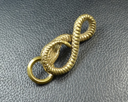 Handmade Brass Snake Python,DIY Key Ring Clip Keychain,Unique Pendant, gift - Picture 6 of 7
