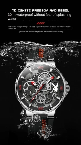 Playboy Markenuhr Trendige Wasserdicht Herrenuhr Quarzuhr - Bild 15 von 29