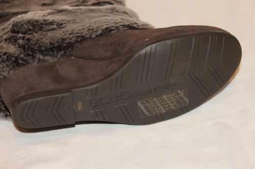NEW! BCBGENERATION Brown Suede Faux Mink Fur FREESIA Wedge Boots Sz 9.5 $300 - Picture 8 of 8