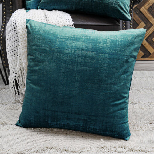 Set of 4 Cushion Cover Textured Velvet Premium Soft Decorative Throw Pillow Case - Picture 168 of 234