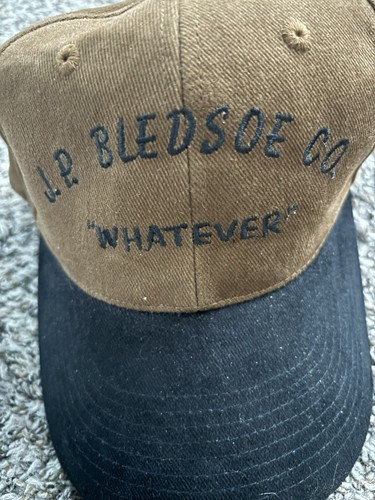 JP Bledsoe Co “Whatever” Strapback Baseball Hat Cap Brown Black - Picture 2 of 7