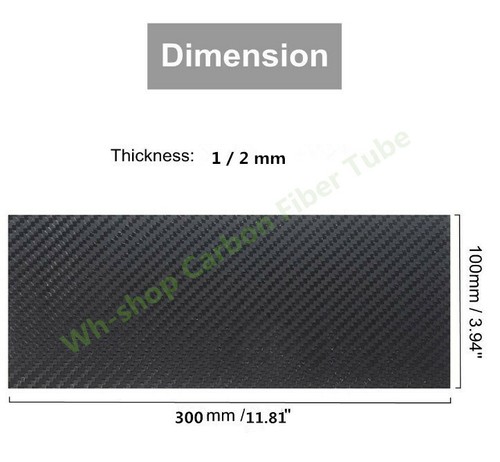 3K Carbon Fiber Plate 100mmx250mm 200mmX250mm 100mmX300mm 100% Twill Matte Board - Picture 2 of 8