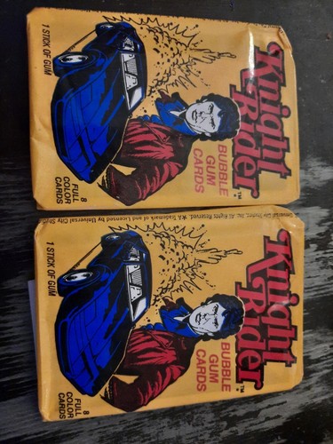 1982 Lot of 2 Unopened Knight Rider Sealed Wax Packs Donruss Trading Cards