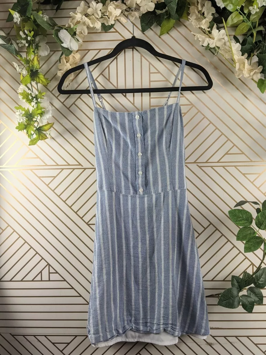 Hollister Women's Blue White Striped Mini Dress Summer Size Small