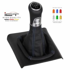 ICT Schaltknauf Schaltsack für Seat Ibiza Cordoba 6K 6C blaue Naht LED Leder D44