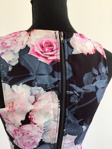 Luvalot Womens Formal Crop Top Size 8 Floral Bloom Zip Back Tank Satin - Picture 6 of 14