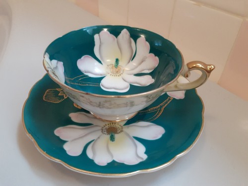 Vintage Beautiful SAJI China Handpainted Japan Teacup & Saucer - Picture 5 of 9