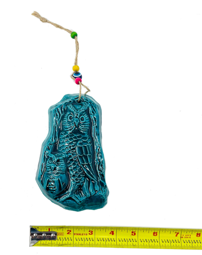 "Statuetta gufo decorativa fatta a mano turca tradizionale dipinta a mano 4x6"" - Foto 4 di 4