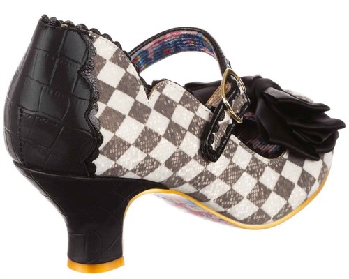 Irregular Choice Summer Breeze Black White Womens Mid Heels - Picture 4 of 5