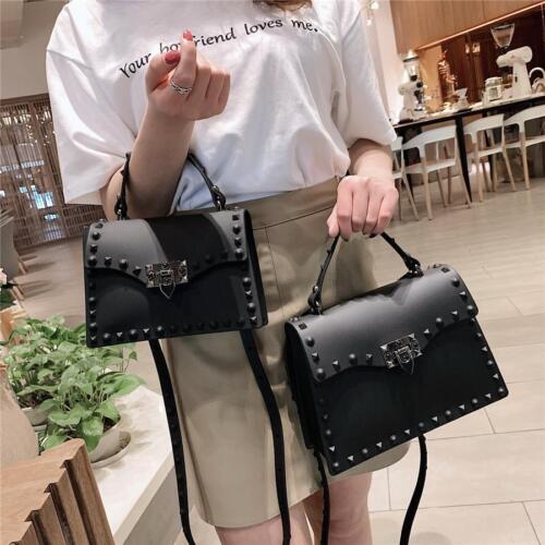 Women's Pvc Handbags Fashion Designer Shoulder Bag Luxury Crossbody Rivet Bags - Picture 15 of 26
