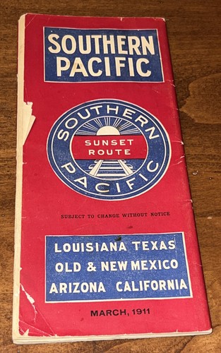 Rare - Southern Pacific timetable. Sunset Route - March 1911 - Picture 2 of 9