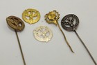 JB1762: Miniatur Anstecknadel Lot diverse Jagd mit echt Silber punzierter Nadel