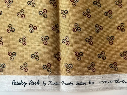 1 yd Moda Paisley Park 9456 by Kansas Troubles Quilters | Tan Circle Dot - Picture 3 of 5