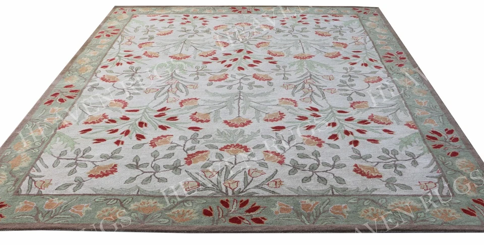 Adeline Multi Handmade Traditional Design Tufted Wool Area Rug & Carpet - Image 4 of 4