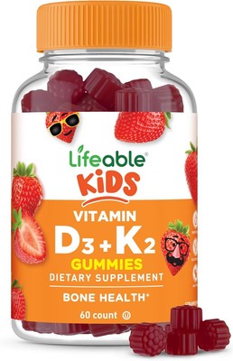 Lifeable Kids Vitamin D3 K2 Gummies | 1000iu and 100mcg | Great... 