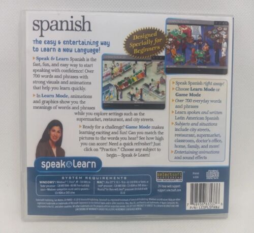 Speak & Learn Spanish * PC Windows XP / Vista / 7 / 8 / 10 - Picture 2 of 2