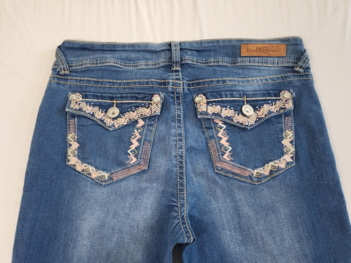 Wallflower Damen Jeans Größe 9 Skinny Stretch bestickt Strass verziert - Bild 9 von 16