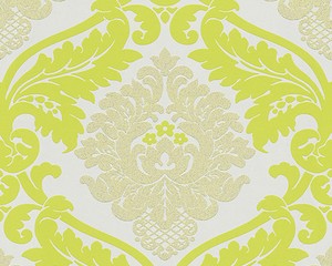 BlingBling Glitter Damask Wallpaper Shocking Lemon