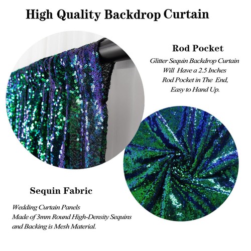 Sequin Backdrop Photography Background 4FTx8FT Sequin Backdrop Curtain Colorf... - Picture 5 of 7