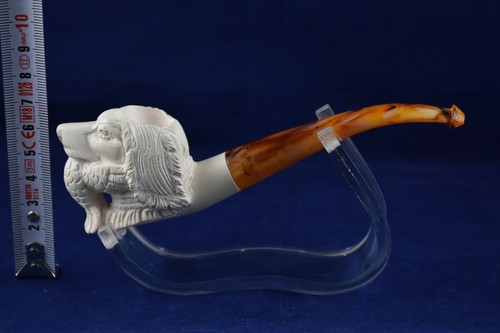 Hunting Dog Pipe from Meerschaum, Dog with a Fish, Handmade Meerschaum Pipe - Imagen 3 de 9