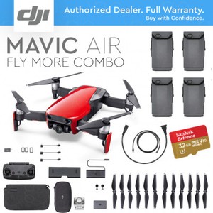 DJI-MAVIC-AIR-FLAME-RED-FLY-MORE-COMBO-PLUS-EXTRA-BATTERY-FREE-MEMORY-CARD