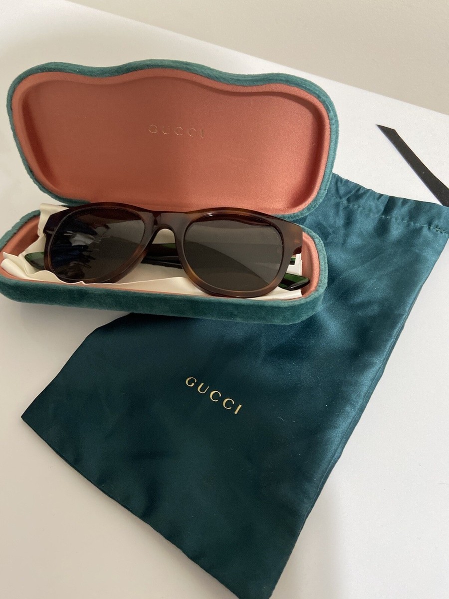 Gucci GG0003S 003 Shiny Havana Square Sunglasses