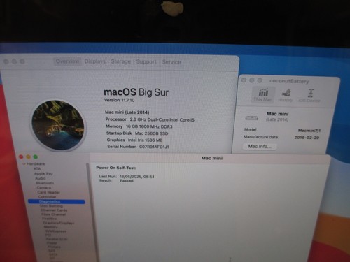  Apple Mac Mini A1347 Late 2014 i5 2.6GHz 16GB RAM 256GB SSD MacMini7,1 - Picture 3 of 12