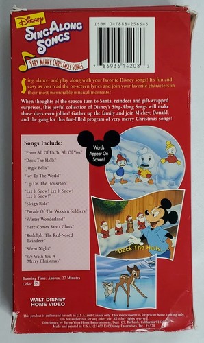 Disney Sina Along Songs VHS VCR Tape Very Merry Christmas Songs Holiday 27 Min - Picture 2 of 8