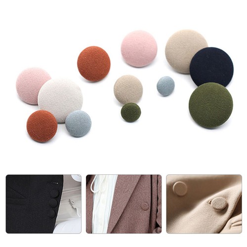 10x Fabric Covered Metal Button Handmade Dress Shirt Clothing Sewing Accessories - Picture 5 of 34