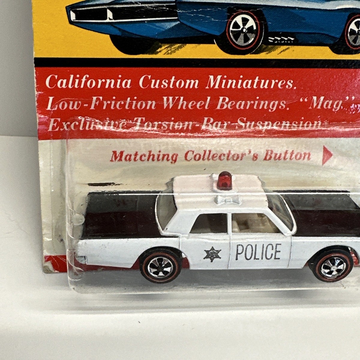 Vintage 1969 Hot Wheels Redline Police Cruiser BLISTER BOC
