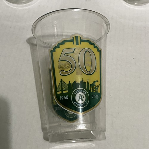 Oakland A's Athletics 50th Anniversary 20oz Home Stadium 2018 Plastic Beer Cups - Picture 2 of 5