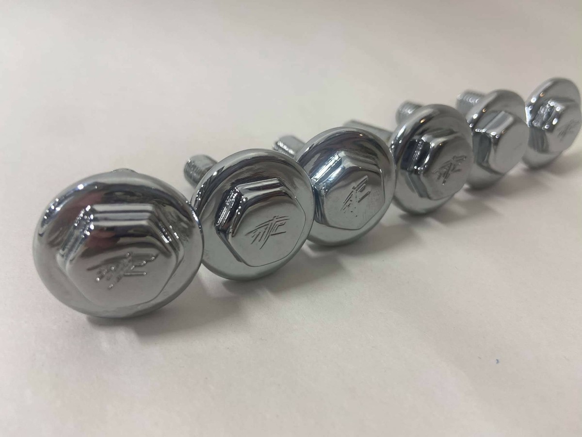 HAYABUSA CHROME ENGRAVED FOOT PEG BRACKET BOLTS (6) 1999-2007