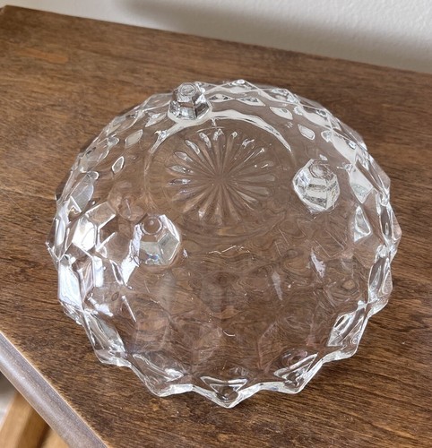 VTG Whitehall Clear Crystal Glass Fairy Lamp Candle Holder "Colony" Cubist - Picture 6 of 7