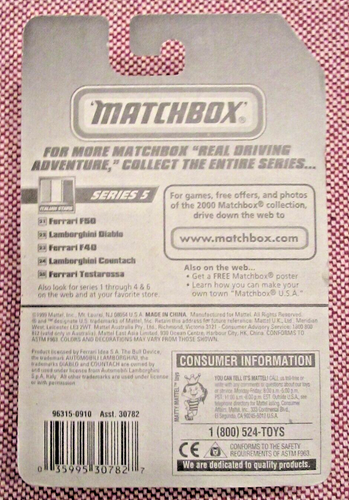 MATCHBOX 2000 ITALIAN STARS  LAMBORGHINI COUNTACH #24 YELLOW - Picture 5 of 5